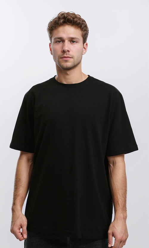 R215962 - Solid Crew Neck Relaxed Fit Tee - Black