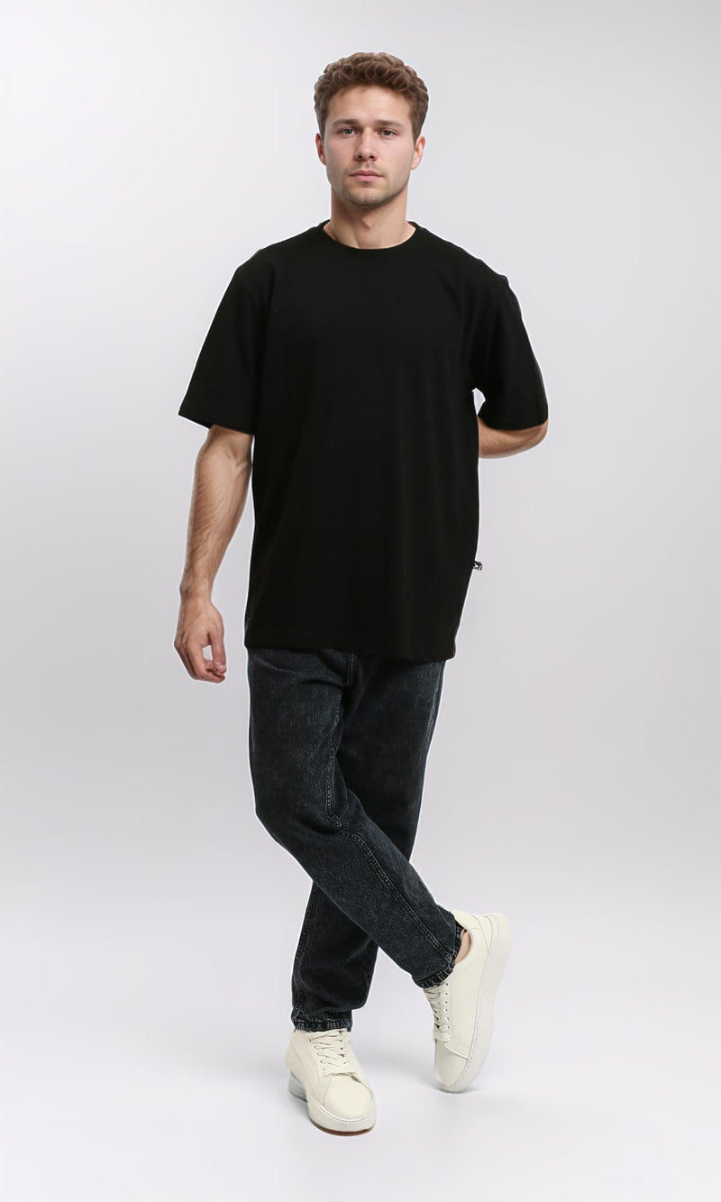 R215962 - Solid Crew Neck Relaxed Fit Tee - Black