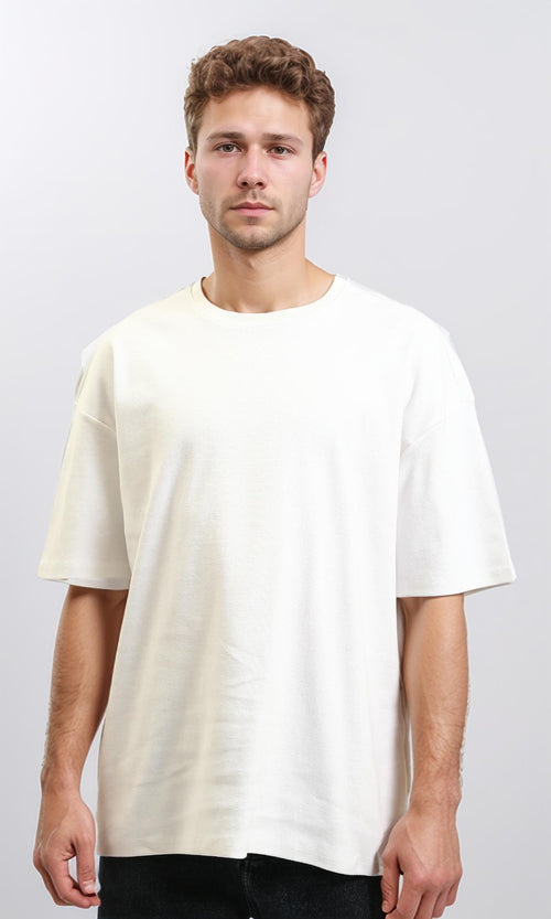 R215966 - Solid Crew Neck Relaxed Fit Tee - Off-White