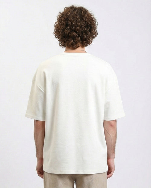 R215966 - Solid Crew Neck Relaxed Fit Tee - Off-White