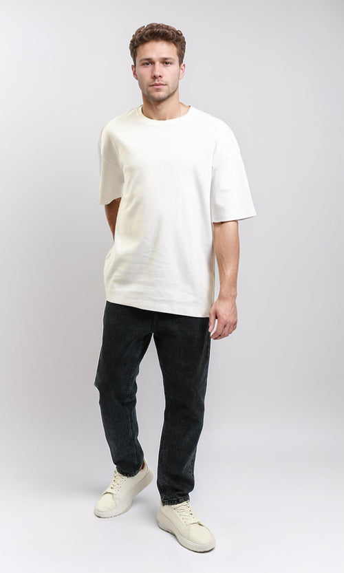 R215966 - Solid Crew Neck Relaxed Fit Tee - Off-White