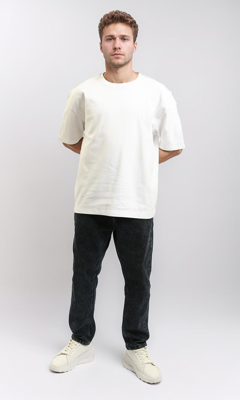 R215966 - Solid Crew Neck Relaxed Fit Tee - Off-White