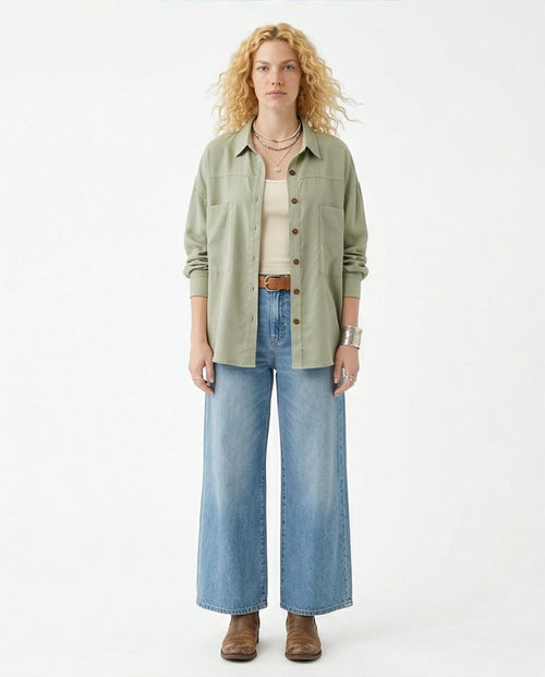 Ravin Sage Utility Drop-Shoulder Relaxed Shirt - R216066