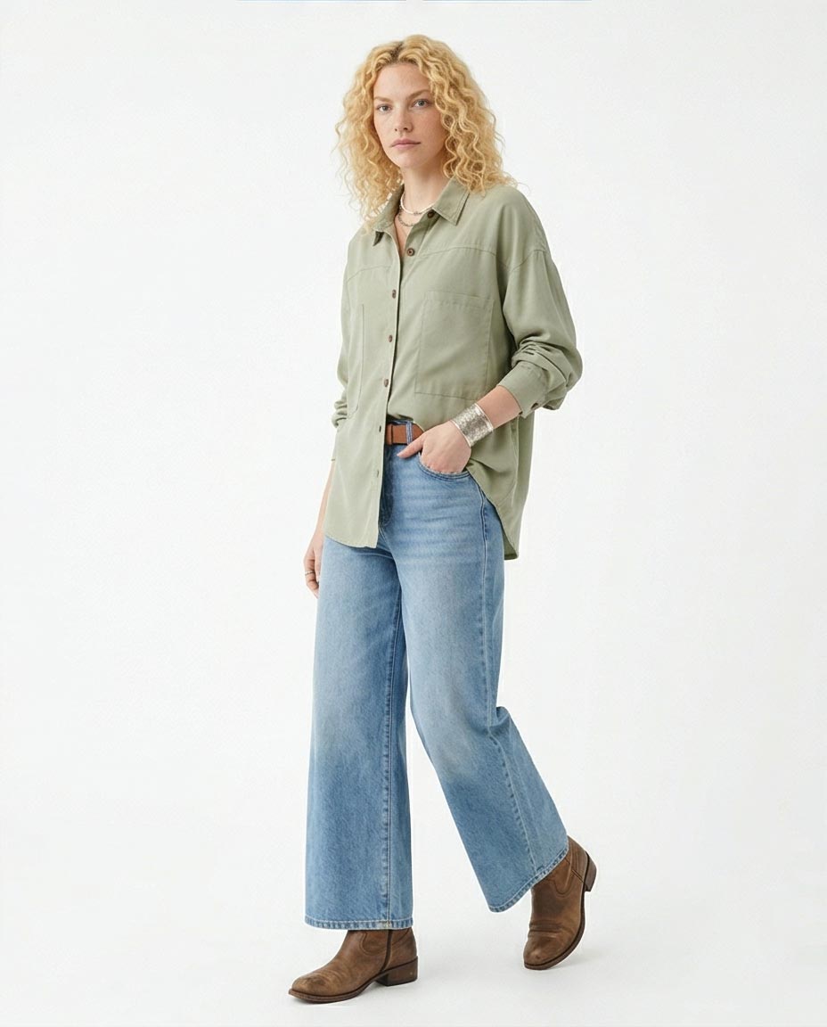 Ravin Sage Utility Drop-Shoulder Relaxed Shirt - R216066