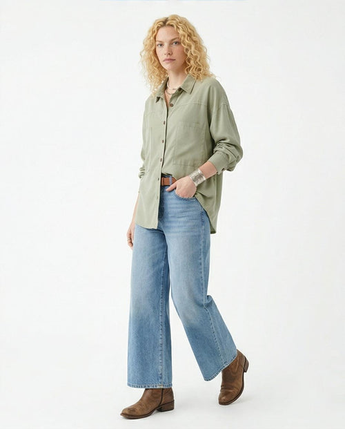 Ravin Sage Utility Drop-Shoulder Relaxed Shirt - R216066