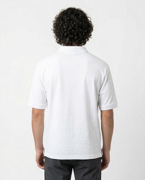 Men’s Quarter-Zip Relaxed Fit Polo Shirt – White - R216102