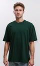 R216107 - Solid Crew Neck Relaxed Fit Tee - Dark Green
