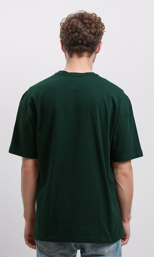 R216107 - Solid Crew Neck Relaxed Fit Tee - Dark Green