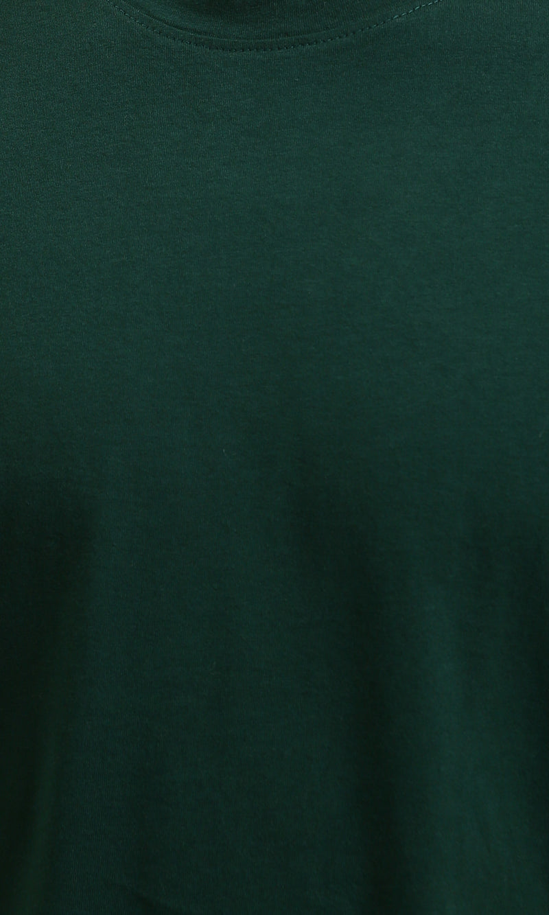 R216107 - Solid Crew Neck Relaxed Fit Tee - Dark Green