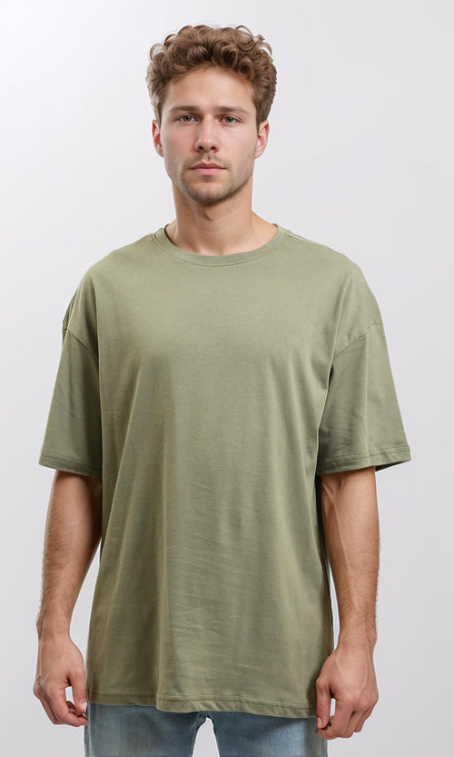 R216108 - Solid Crew Neck Relaxed Fit Tee - Olive
