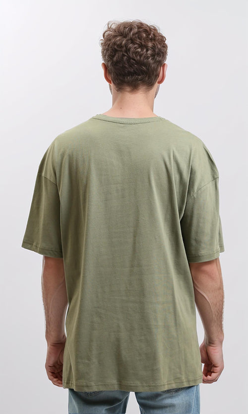 R216108 - Solid Crew Neck Relaxed Fit Tee - Olive