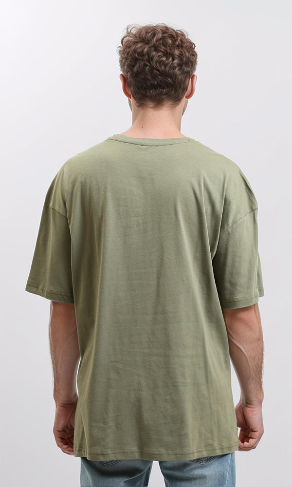R216108 - Solid Crew Neck Relaxed Fit Tee - Olive
