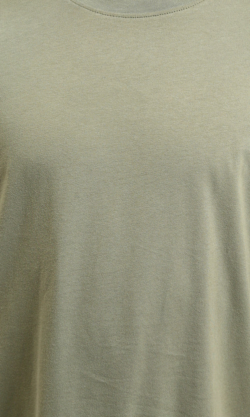 R216108 - Solid Crew Neck Relaxed Fit Tee - Olive