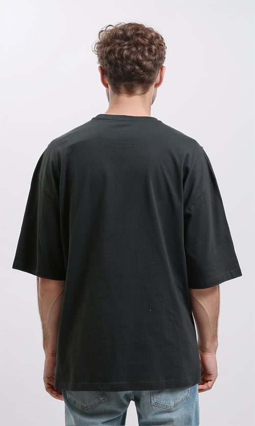 R216110 - Solid Crew Neck Relaxed Fit Tee - Charcoal Grey