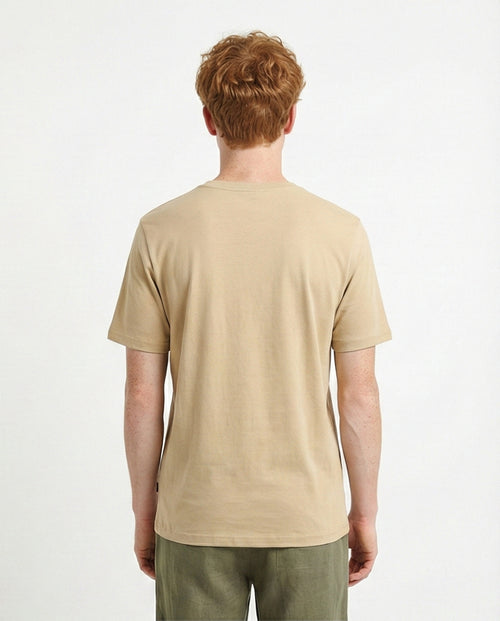 R216113 - Solid Crew Neck Relaxed Fit Tee - Dark Beige