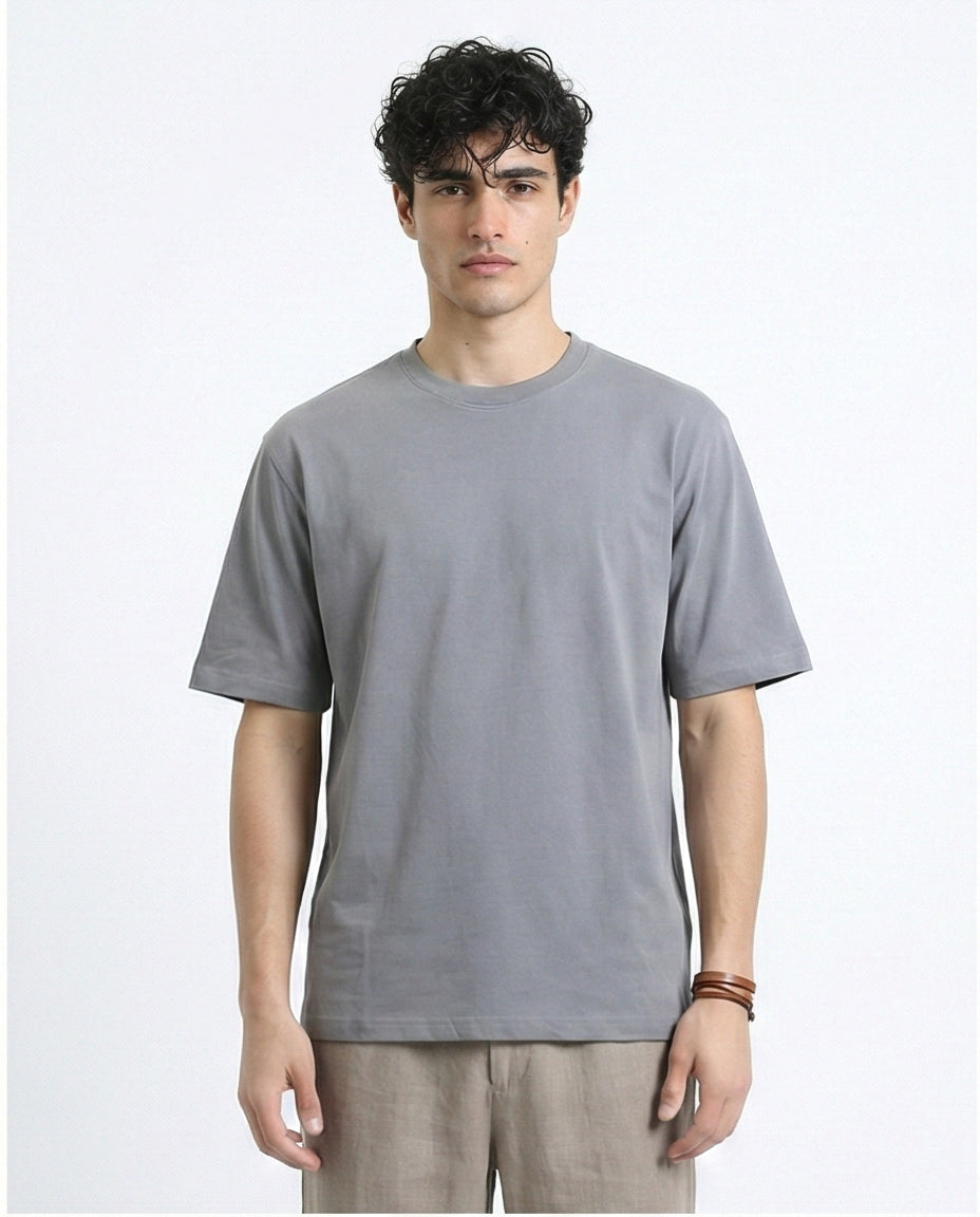 Slip On Elbow Sleeves Comfy Tee - Medium Grey