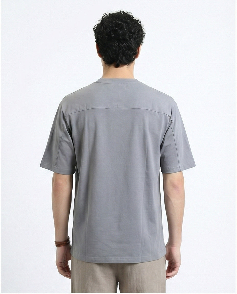 R216115 - Slip On Elbow Sleeves Comfy Tee - Medium Grey