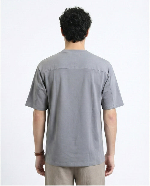 R216115 - Slip On Elbow Sleeves Comfy Tee - Medium Grey