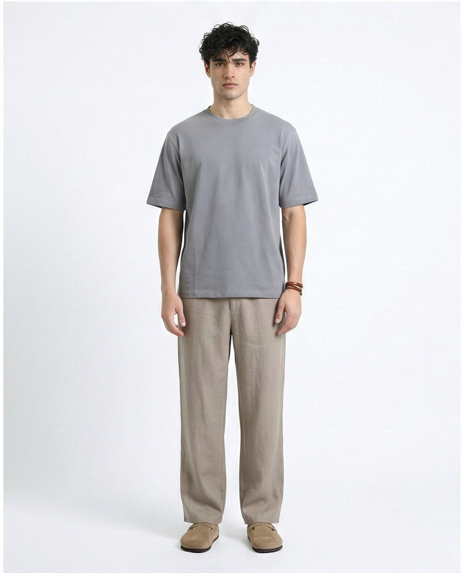 R216115 - Slip On Elbow Sleeves Comfy Tee - Medium Grey