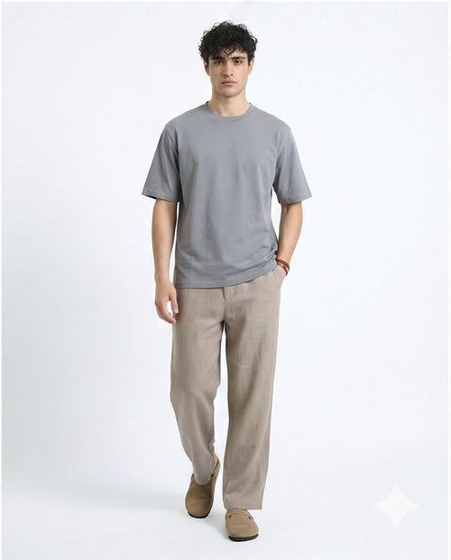 R216115 - Slip On Elbow Sleeves Comfy Tee - Medium Grey