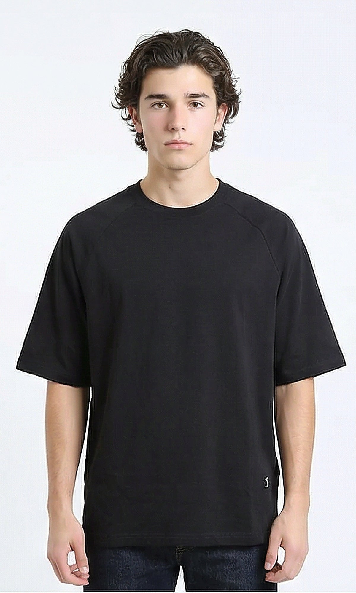 Slip On Elbow Sleeves Basic Tee - Charcoal Grey