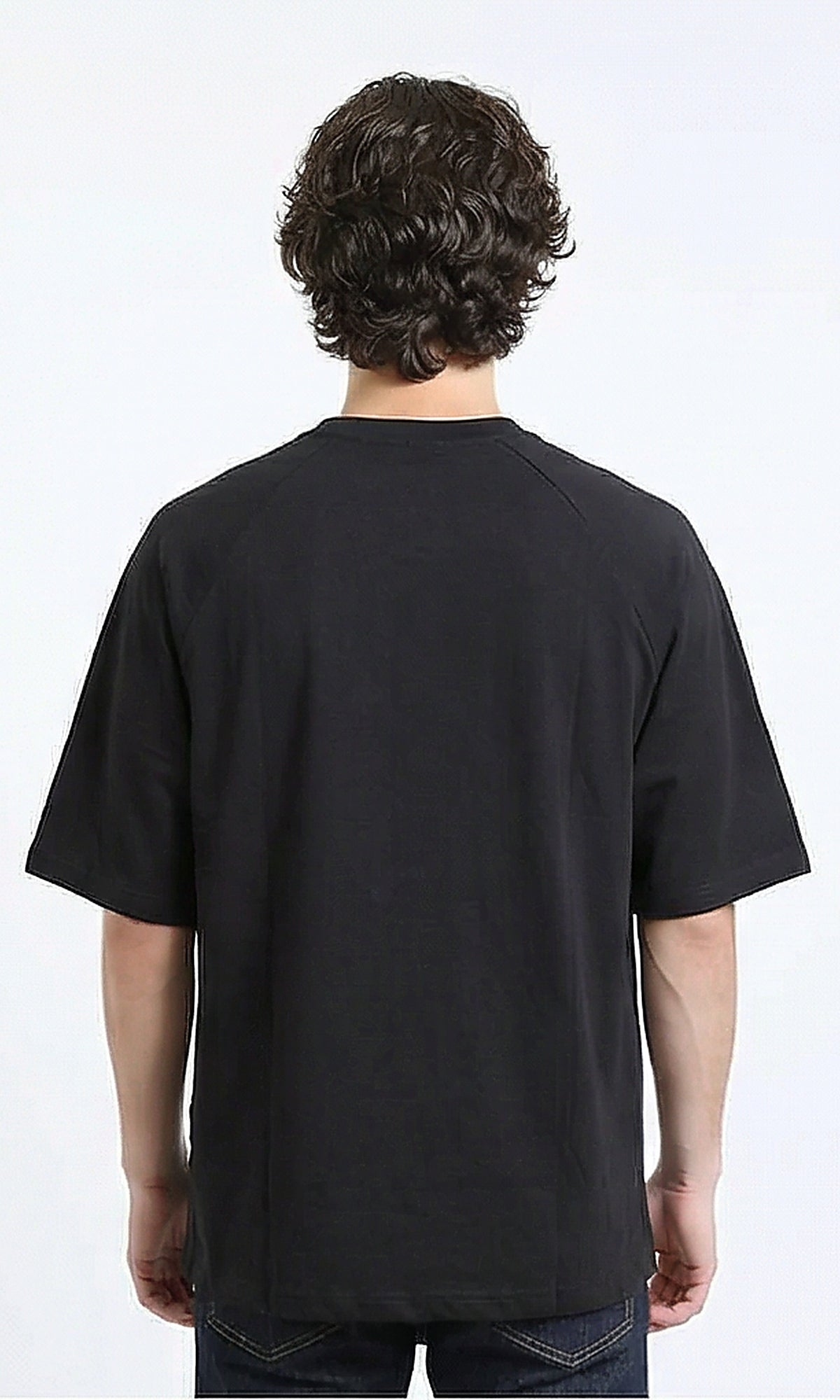 R216119 - Slip On Elbow Sleeves Basic Tee - Charcoal Grey