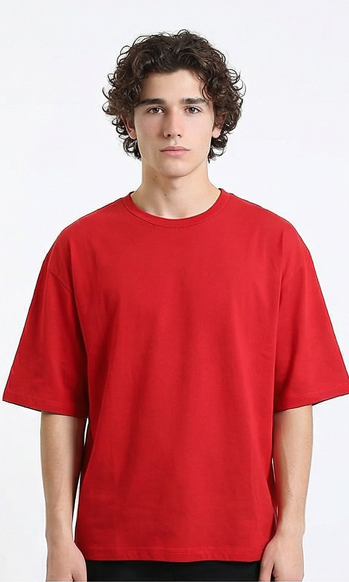 Slip On Elbow Sleeves Basic Tee - Red