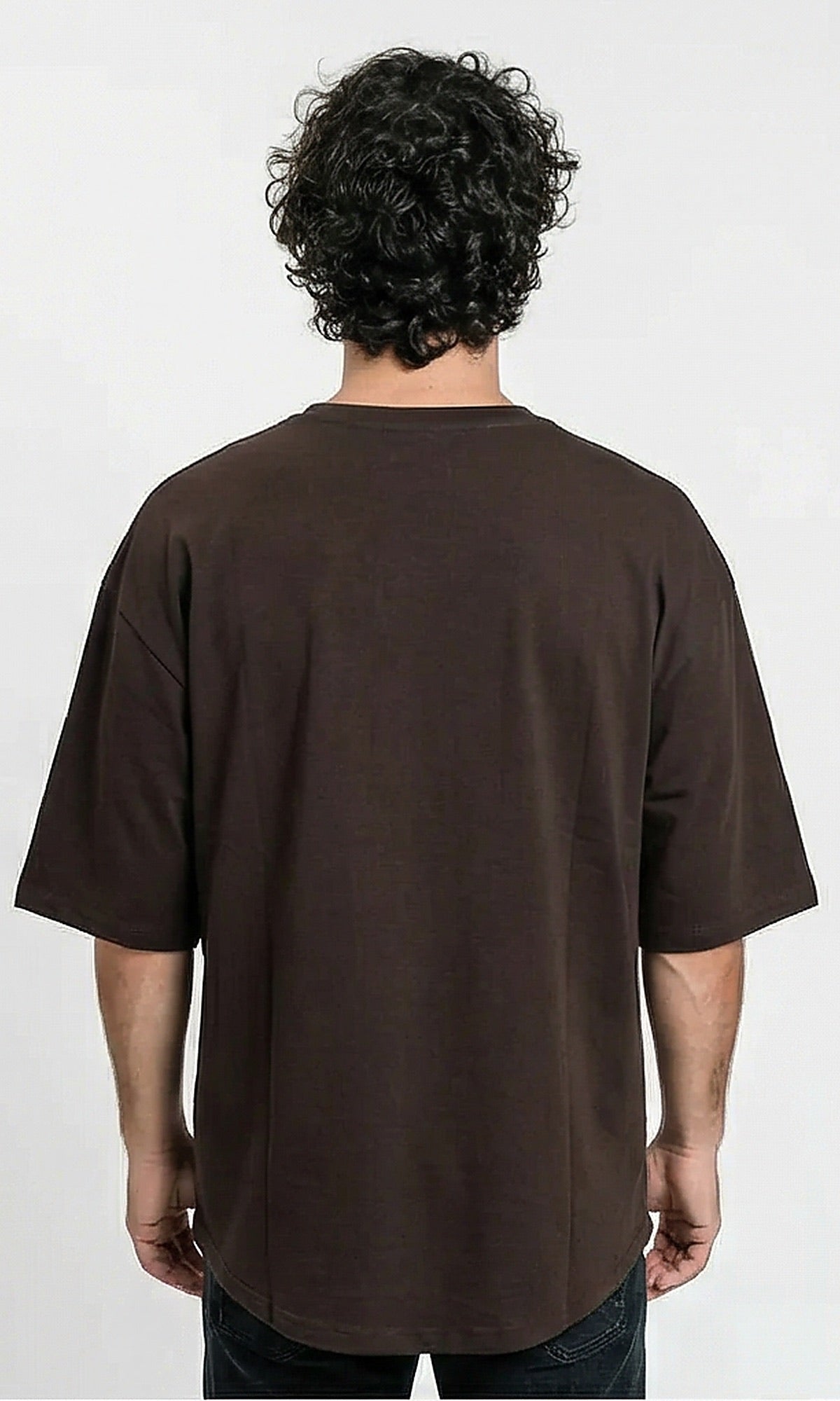 Chocolate Brown Oversized Boxy Essential Tee - R216123