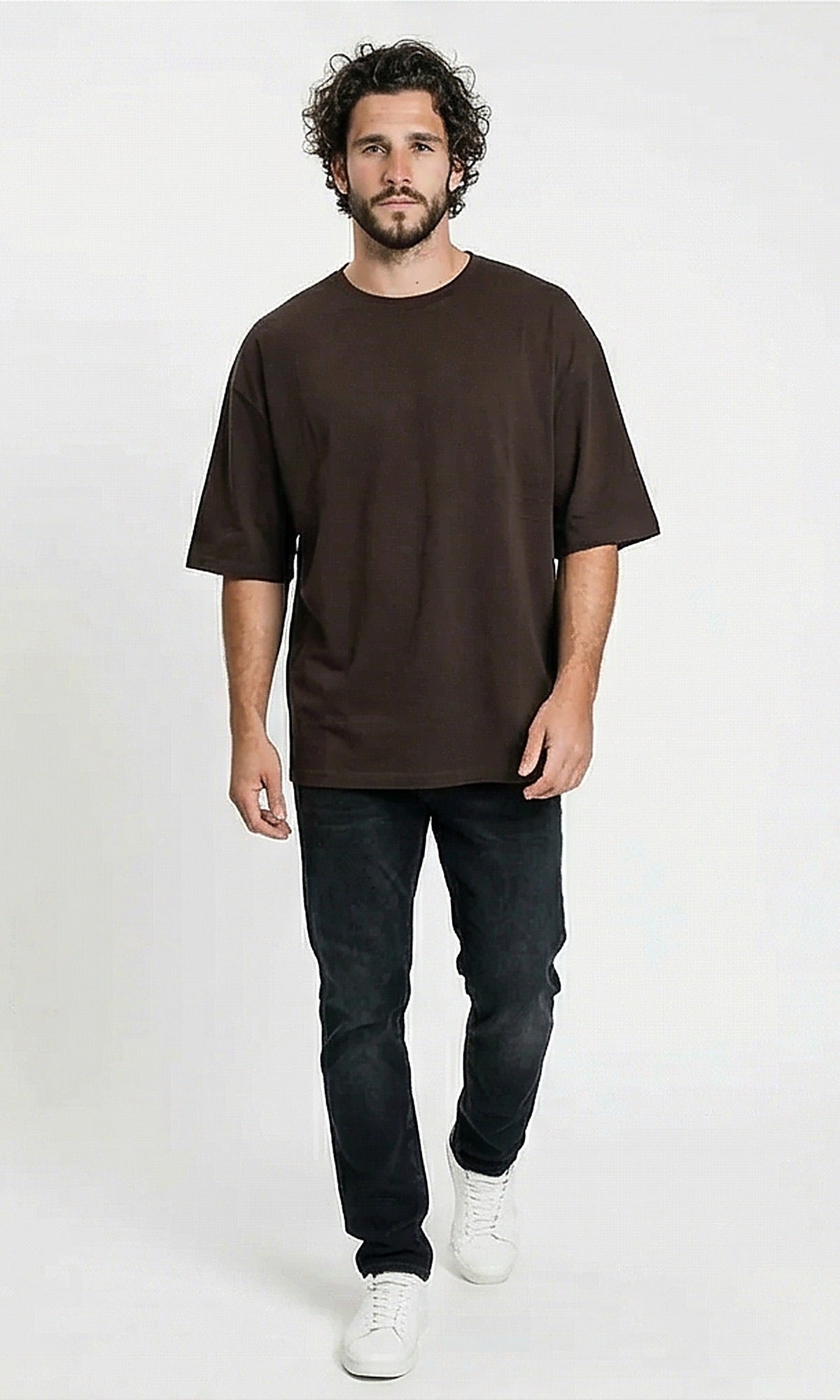 Chocolate Brown Oversized Boxy Essential Tee - R216123