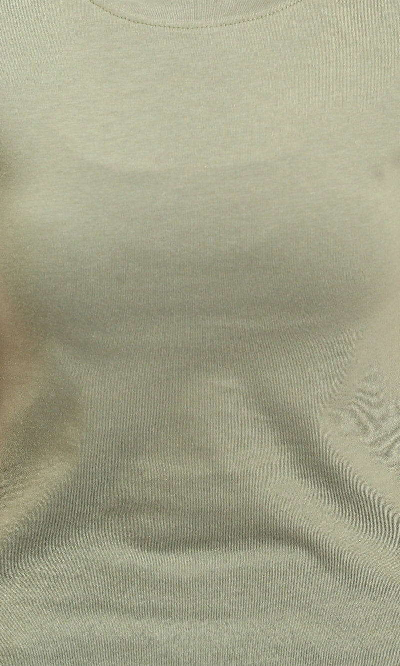 R216128 - Regular Fit Short Sleeves Solid Tee - Light Olive