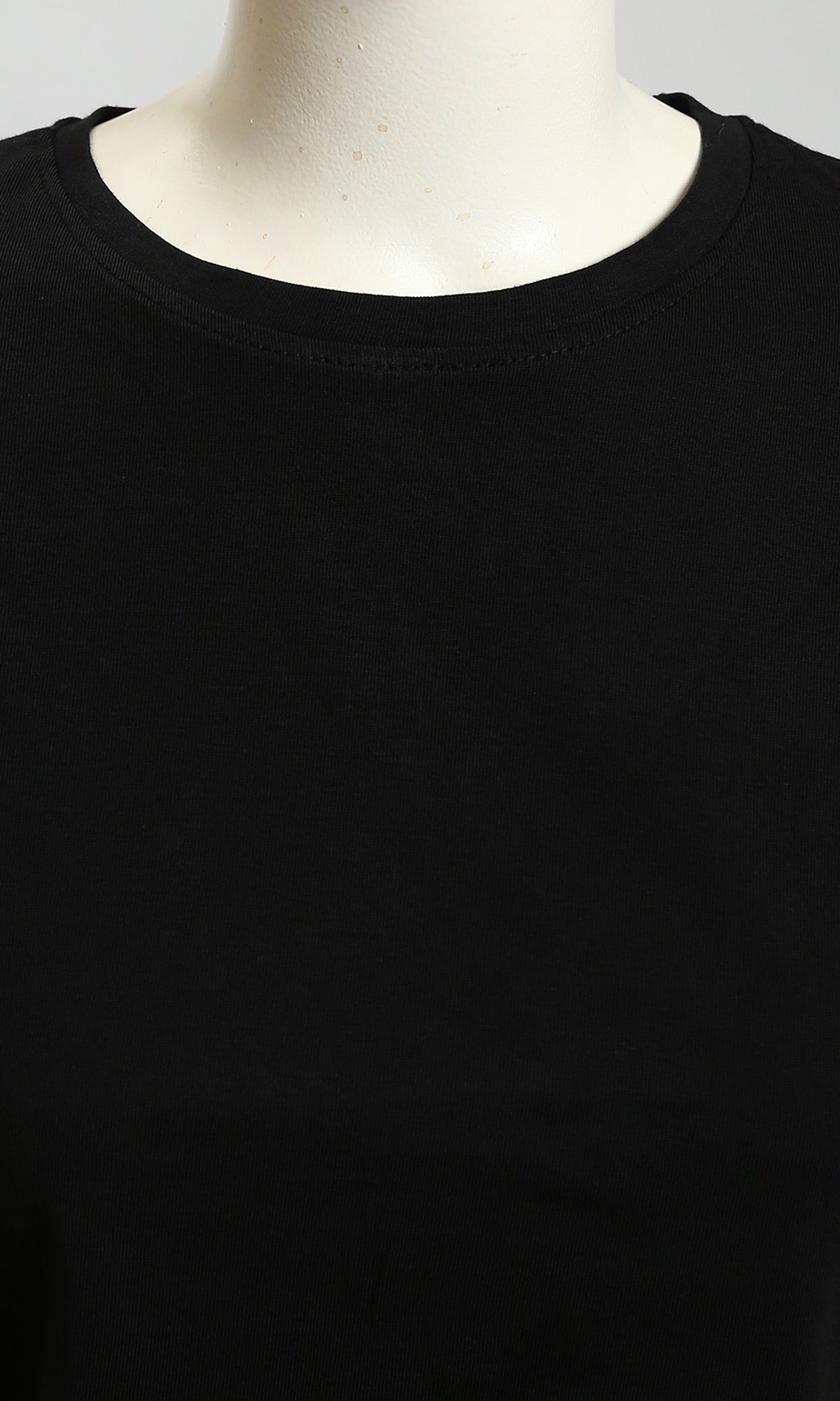 Black Side-Cinch Adjustable Hem Short Sleeve Tee - R216141