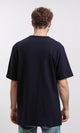 R216165 - Solid Crew Neck Relaxed Fit Tee - Navy Blue