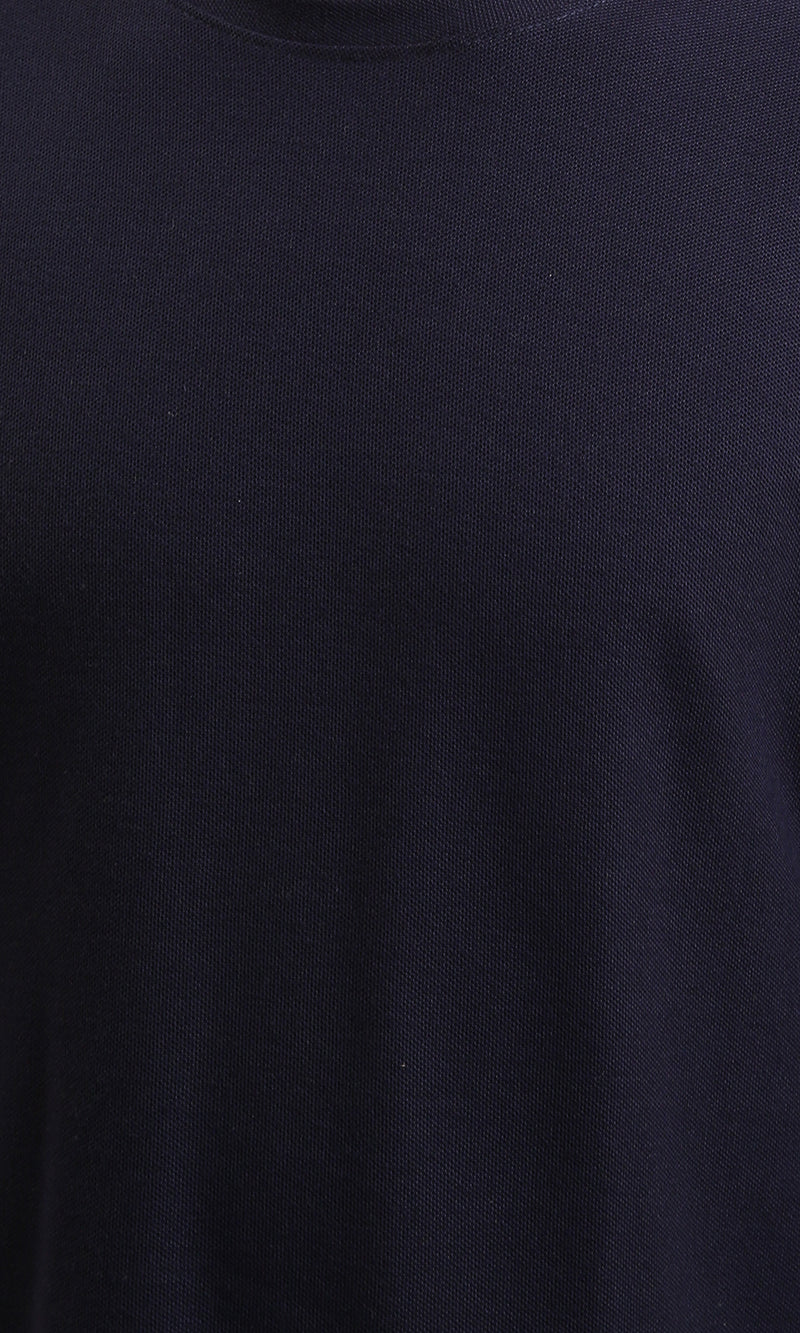 R216165 - Solid Crew Neck Relaxed Fit Tee - Navy Blue