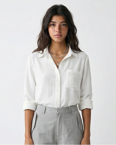 Women's Long Sleeve Shirt - White