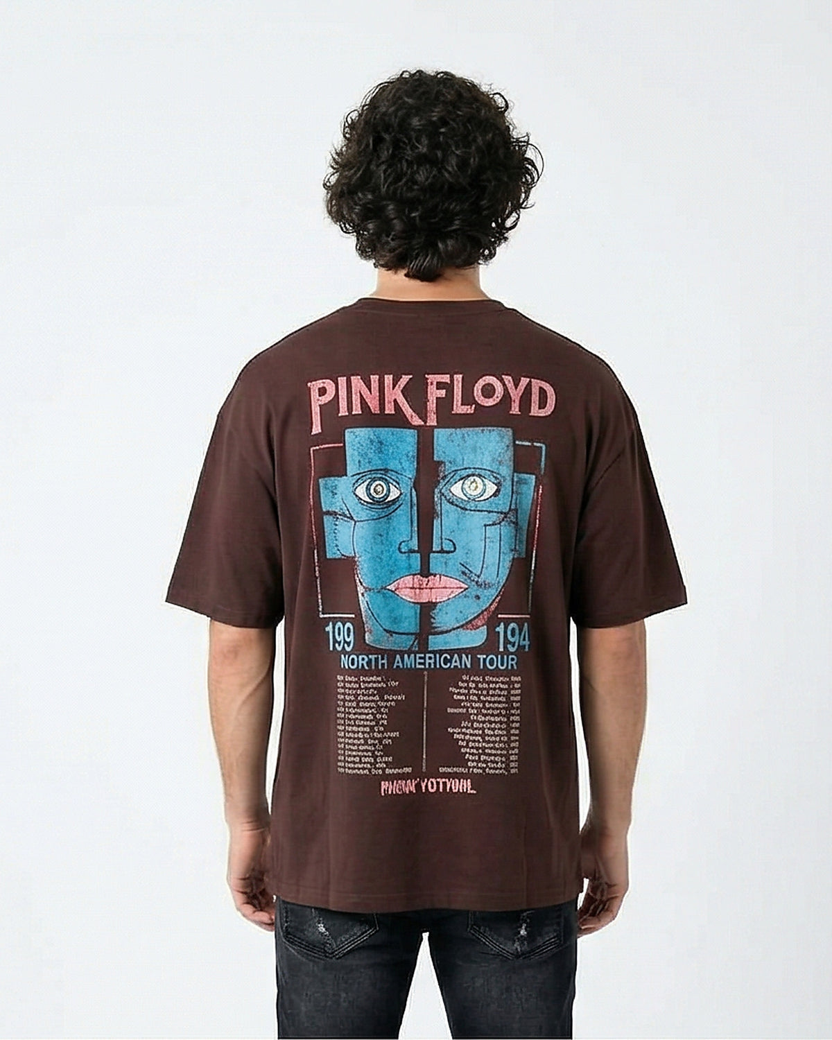 تي شيرت كبير الحجم بطبعة غرافيك لجولة بينك فلويد في أمريكا الشمالية