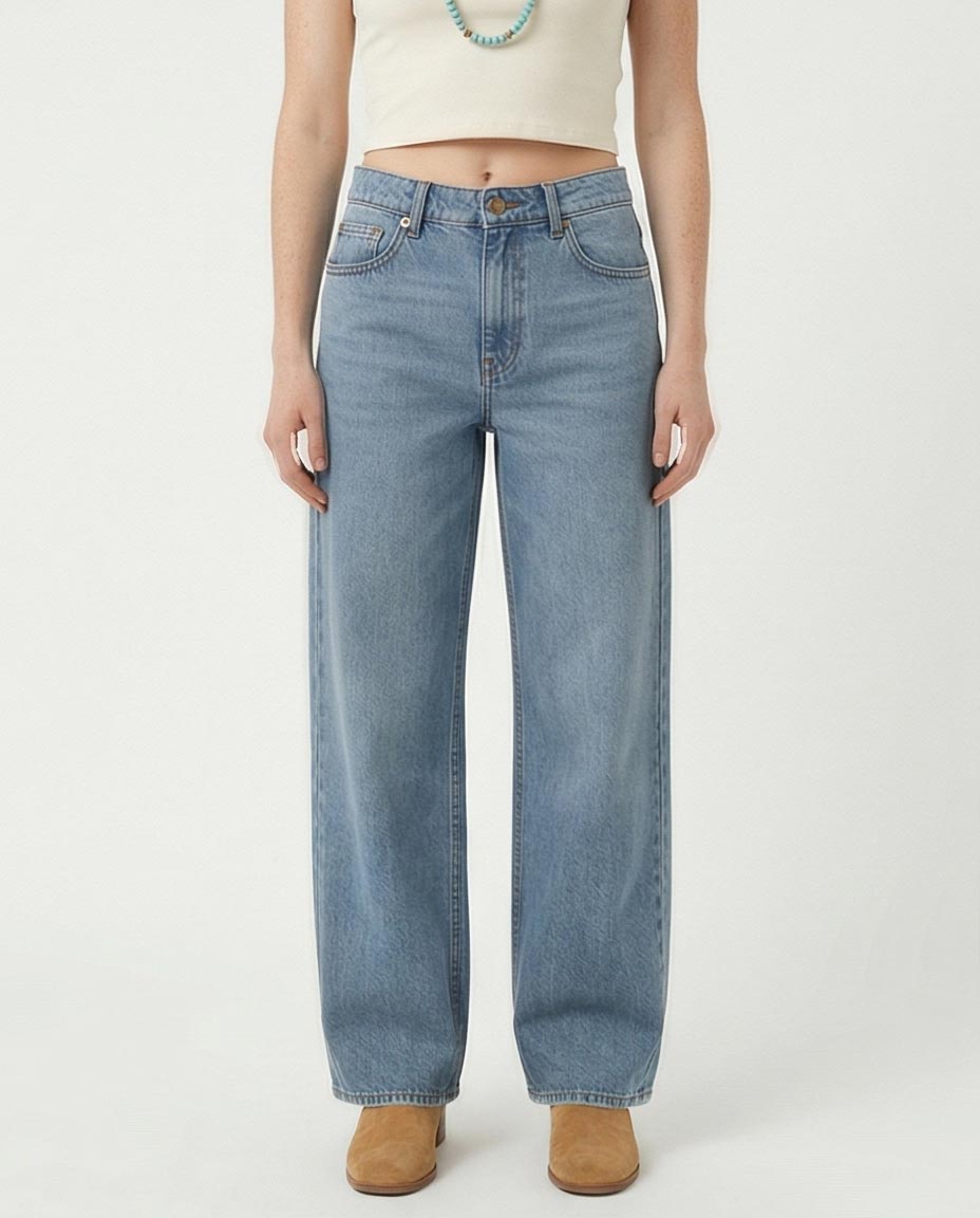 Ravin Wide-Leg High-Rise Denim Jeans – Light Blue Sun-Bleached Wash - R216415