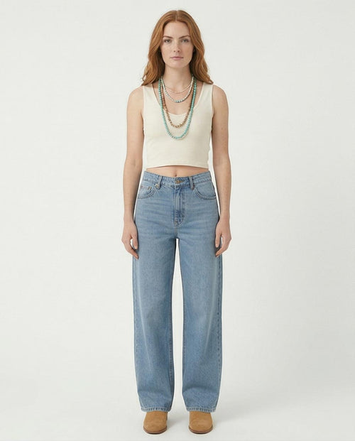 Ravin Wide-Leg High-Rise Denim Jeans – Light Blue Sun-Bleached Wash - R216415
