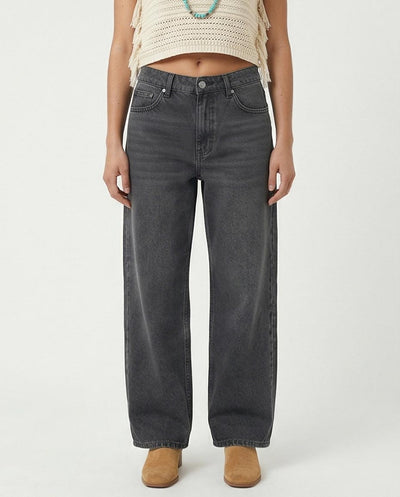 Ravin Wide-Leg High-Rise Denim Jeans – Dark Charcoal Grey - R216416