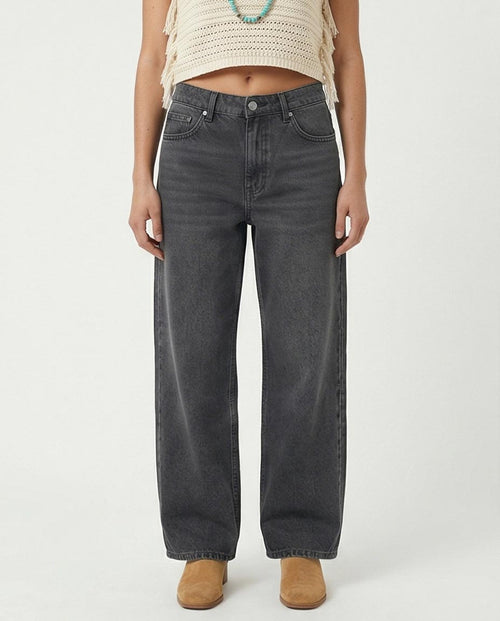 Ravin Wide-Leg High-Rise Denim Jeans – Dark Charcoal Grey - R216416