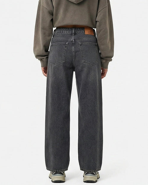 Ravin Wide-Leg High-Rise Denim Jeans – Dark Charcoal Grey - R216416