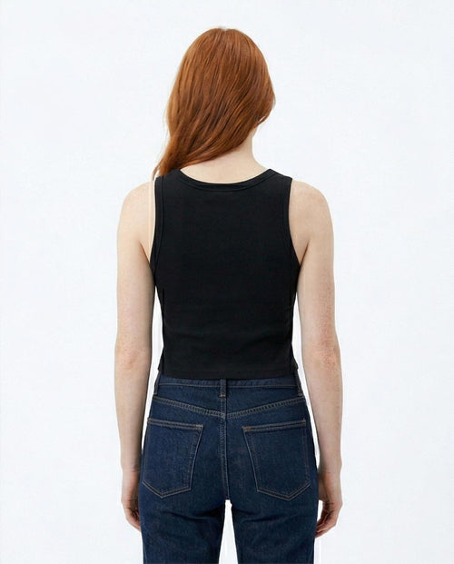 Ravin Women’s Ribbed Scoop-Neck Cropped Tank Top – Midnight Black - R216554