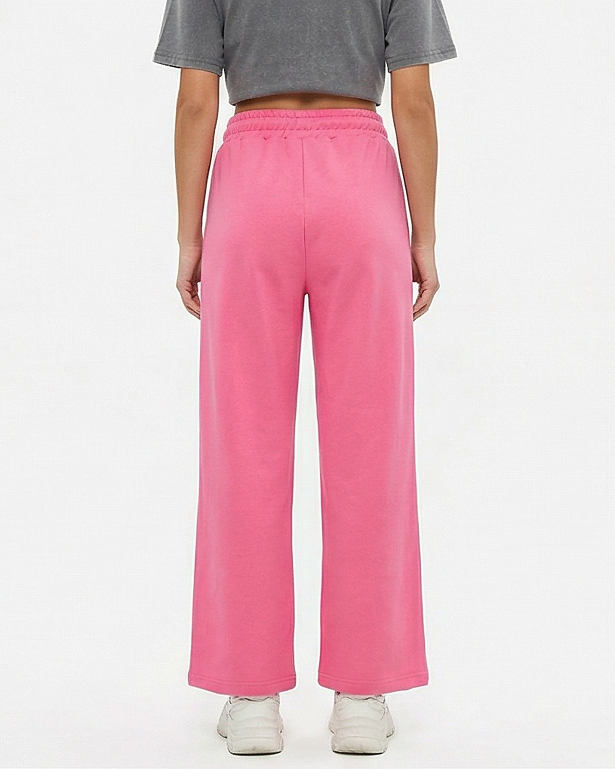 Pink Wide Leg Piping Detail Sweatpants - R216555