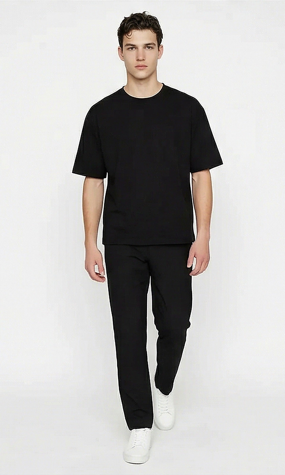 Midnight Black Relaxed Fit Essential Tee - R216562