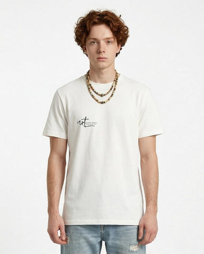 Ravin Art-Line Floral Graphic T-Shirt – Modern Boho White Tee - R216569