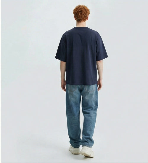 Ravin Men's "ALONE" Boxy Fit Heavyweight Graphic T-Shirt - Navy - R216576