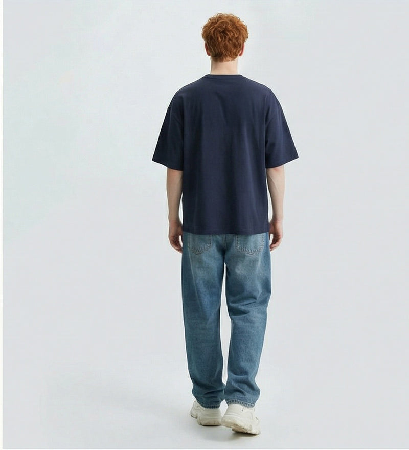 Ravin Men's "ALONE" Boxy Fit Heavyweight Graphic T-Shirt - Navy - R216576