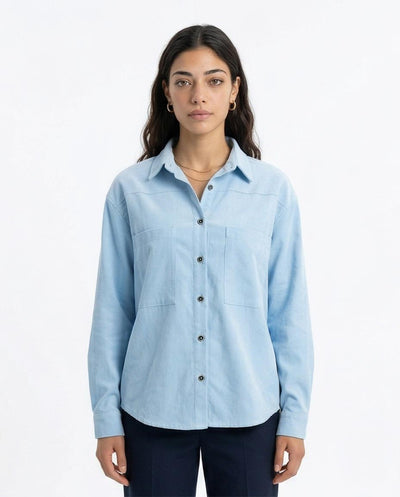 Ravin Men’s Oversized Sueded Utility Shirt in Sky Blue - R216615