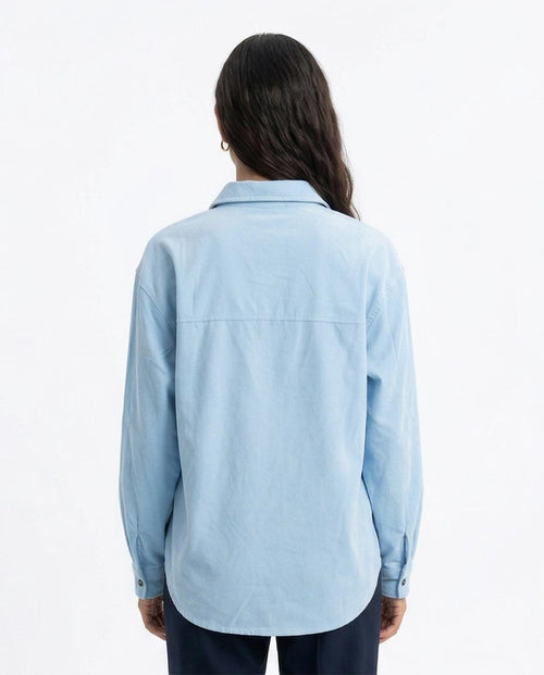 Ravin Men’s Oversized Sueded Utility Shirt in Sky Blue - R216615