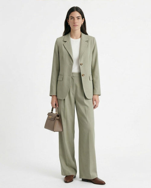 Ravin Sage Green Tailored Notched-Lapel Blazer - R216640