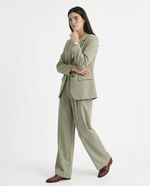 Ravin Sage Green Tailored Notched-Lapel Blazer - R216640